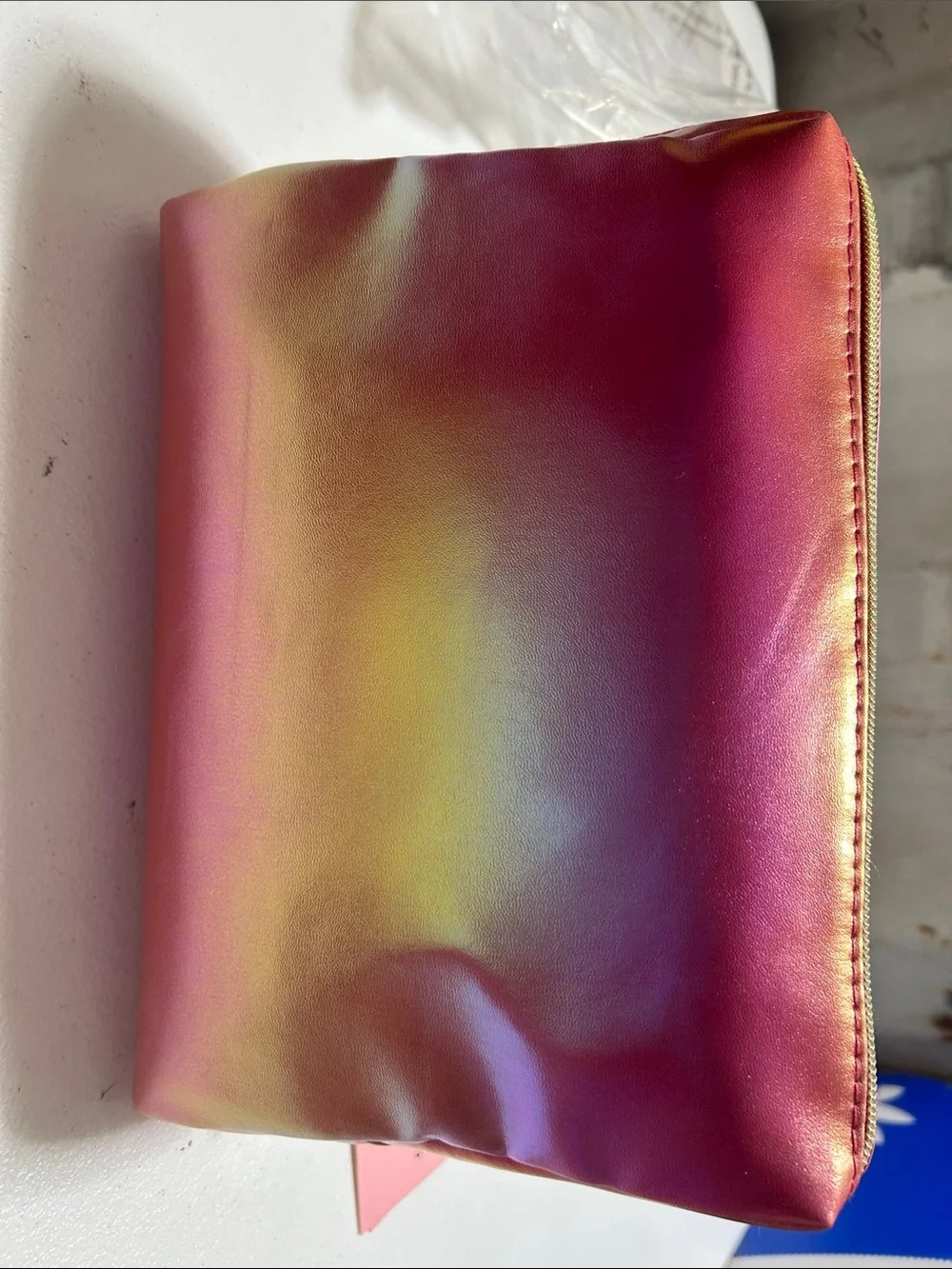 Juicy Couture Pink Metallic Rhinestone Logo Cosmetic Pouch
